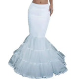Women’s Black Mermaid Bridal Petticoat – Elegant Underskirt for Wedding Gowns - WHITE