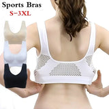Women’s Breathable Sports Vest Bra Sweat-absorbent Shockproof Pad Sports Top Track and Field Gym Running Fitness Sports