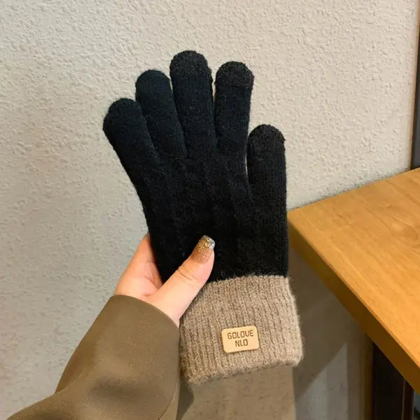 Women’s Cable Knit Touchscreen Gloves – Warm Fleece-Lined Winter Mittens for Girls & Women
