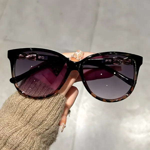 Cat Eye Sunglasses Polycarbonate Retro Fashion Eyewear - Leopard