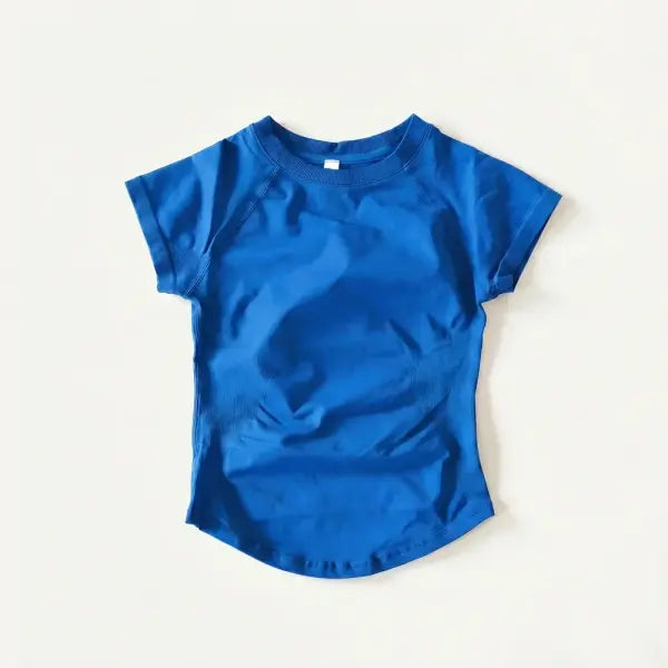 Women’s Compression Workout T-Shirt Slim Fit Impact Athletic Top - Electric Blue / L