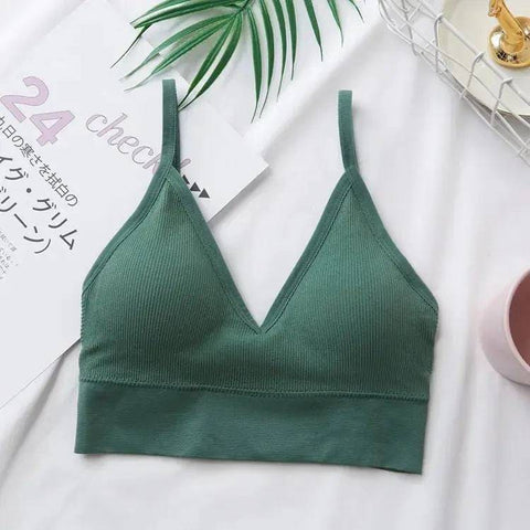 Women’s Crop Top – Trendy and Comfortable Seamless Camisole - green / 40-55 kg