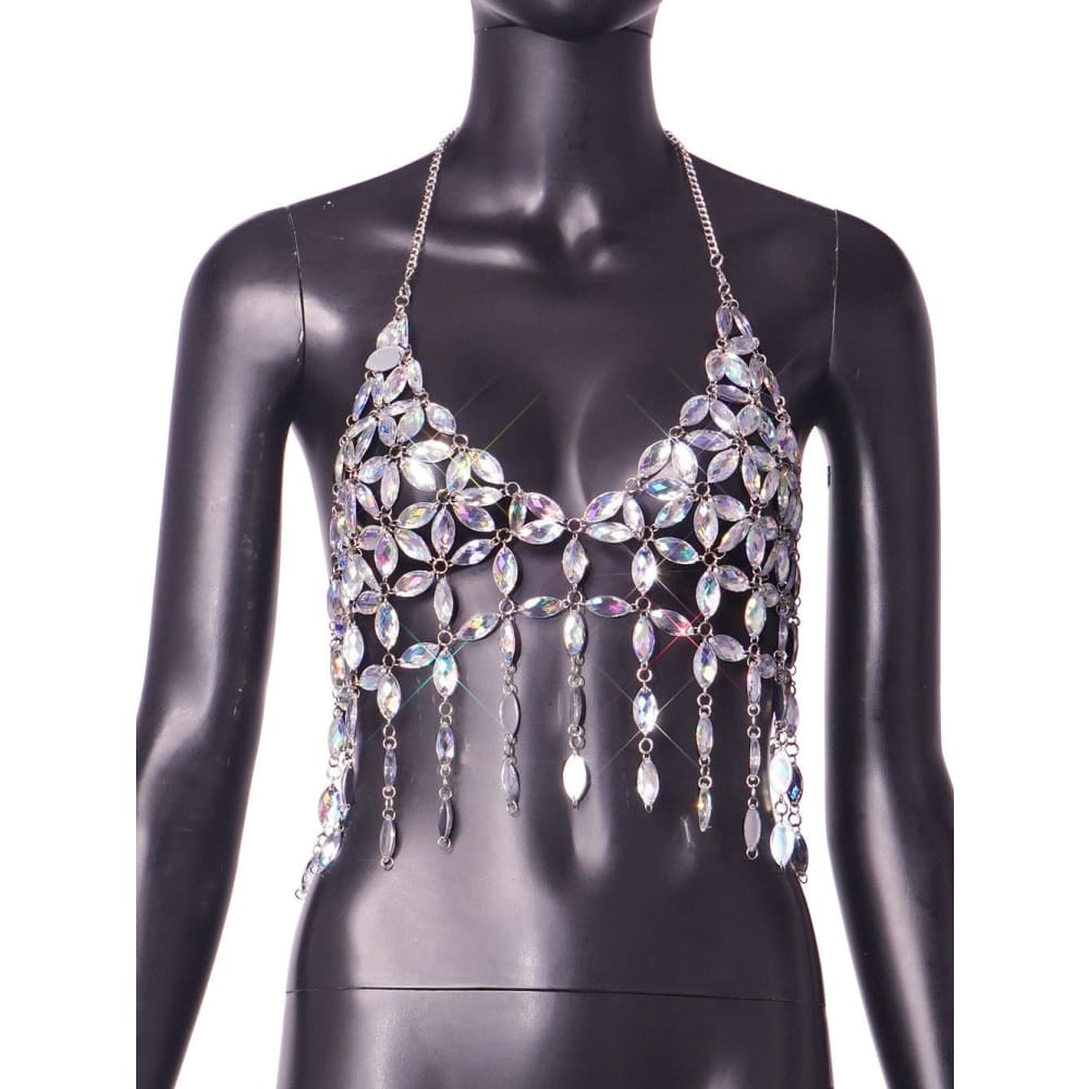 Women’s Crystal Bra Chain Accessories - Glow Color / Free Size