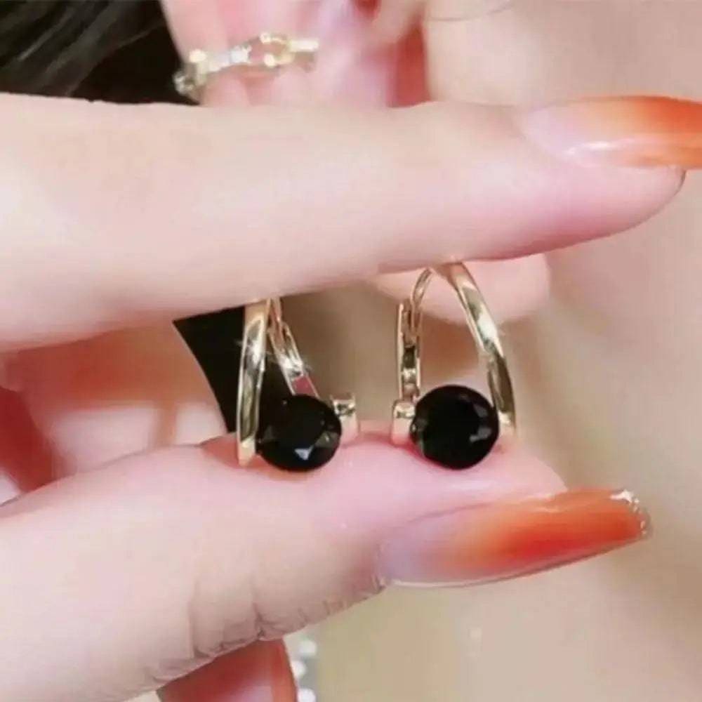 Women’s Earrings – Lymphvity Magnet Therapy Germanium Ear Studs - G-black