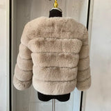 Women’s Faux Fur Coat – Fluffy Short Autumn Winter Jacket High-Quality Plus Size 7XL