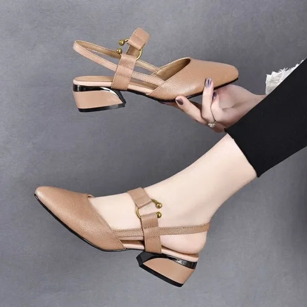 Women’s Fashion Mesh Heel Pumps - Breathable Buckle Strap Shoes - d / 35