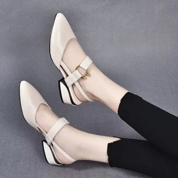 Women’s Fashion Mesh Heel Pumps - Breathable Buckle Strap Shoes - e / 35