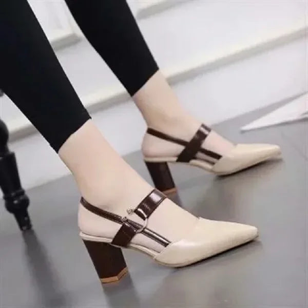 Women’s Fashion Mesh Heel Pumps - Breathable Buckle Strap Shoes - y / 35