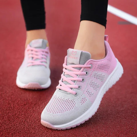 Women’s Fashion Platform Sneakers – Sport Running Shoes for Ladies - GrayPink / 36