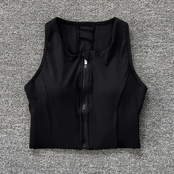 Shockproof sports bra nylon running gym yoga top - Black / S / China Mainland