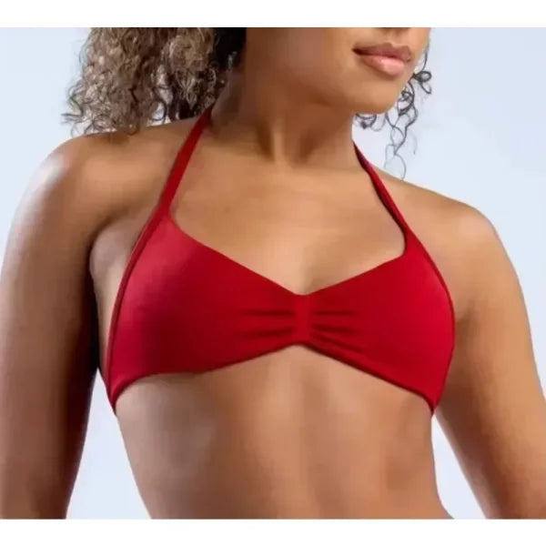 Women’s High Support Strappy Sports Bra – Seamless Halter Workout Yoga Top with Scrunch Detail - Himpall