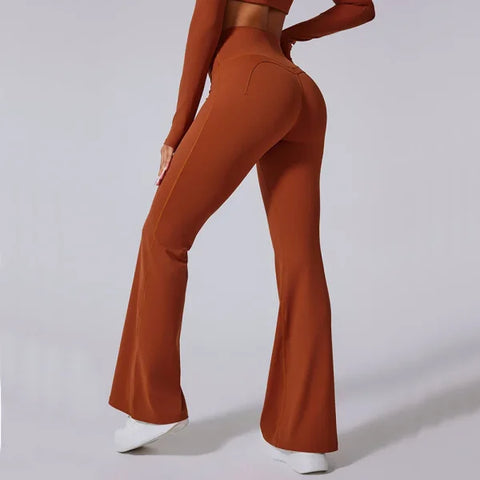 Women’s High Waist Flared Leggings - Tummy Control Yoga & Fitness Pants - Himpall