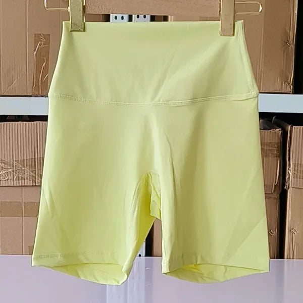 Women’s High Waist Sports Shorts – Slim Fit Butt Lift Yoga & Gym Running Shorts - Fluorescent yellow / S