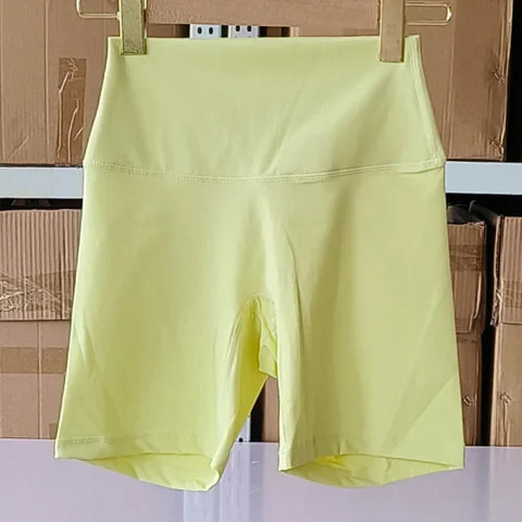 Women’s High Waist Sports Shorts – Slim Fit Butt Lift Yoga & Gym Running Shorts - Fluorescent yellow / S