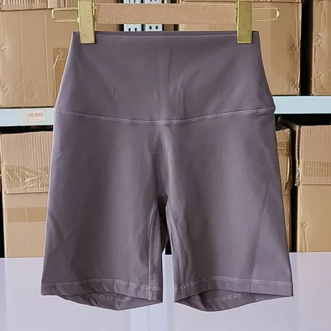 Women’s High Waist Sports Shorts – Slim Fit Butt Lift Yoga & Gym Running Shorts - Light Lotus grey / S