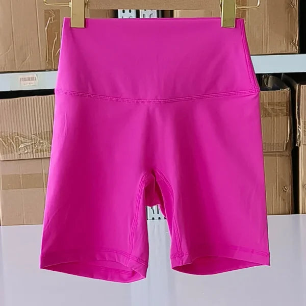 Women’s High Waist Sports Shorts – Slim Fit Butt Lift Yoga & Gym Running Shorts - Rhododendron powder / S