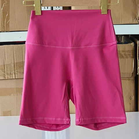 Women’s High Waist Sports Shorts – Slim Fit Butt Lift Yoga & Gym Running Shorts - Pink red / S