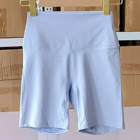 Women’s High Waist Sports Shorts – Slim Fit Butt Lift Yoga & Gym Running Shorts - Light blue / S