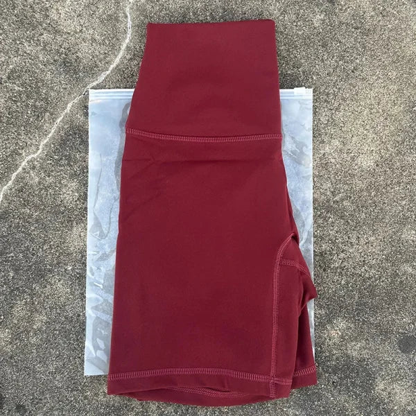 Women’s High Waist Sports Shorts – Slim Fit Butt Lift Yoga & Gym Running Shorts - Angola Red / S