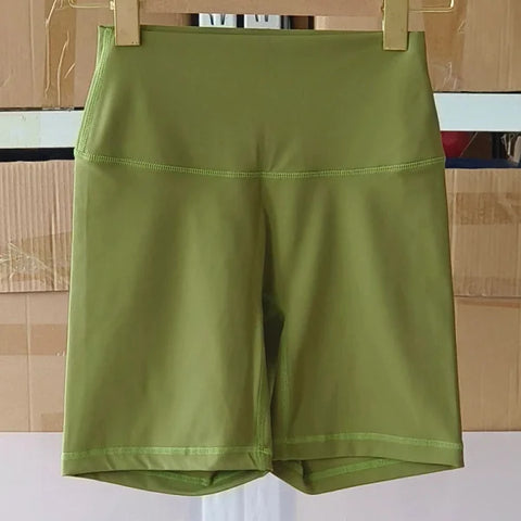 Women’s High Waist Sports Shorts – Slim Fit Butt Lift Yoga & Gym Running Shorts - Matcha Green / S