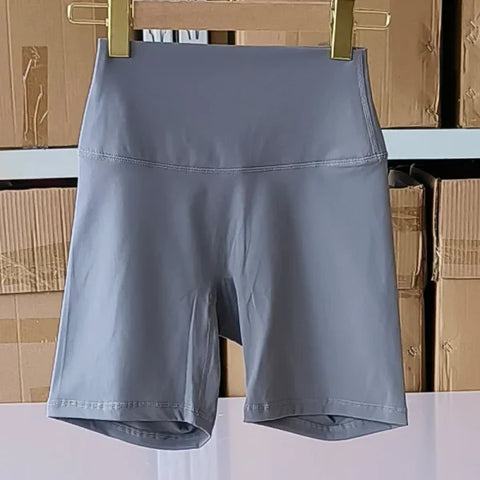 Women’s High Waist Sports Shorts – Slim Fit Butt Lift Yoga & Gym Running Shorts - Rhinoceros grey / S