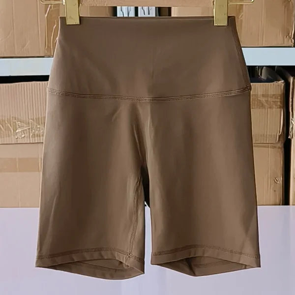 Women’s High Waist Sports Shorts – Slim Fit Butt Lift Yoga & Gym Running Shorts - Deep khaki / S