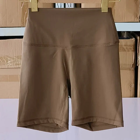 Women’s High Waist Sports Shorts – Slim Fit Butt Lift Yoga & Gym Running Shorts - Deep khaki / S