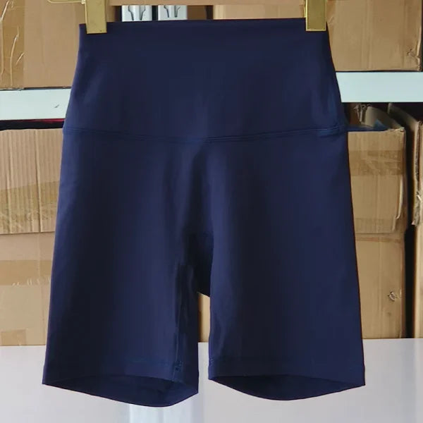 Women’s High Waist Sports Shorts – Slim Fit Butt Lift Yoga & Gym Running Shorts - Navy blue / S