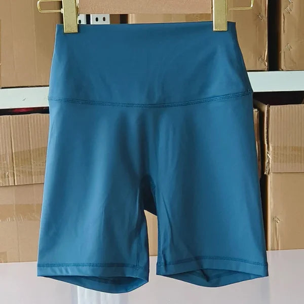 Women’s High Waist Sports Shorts – Slim Fit Butt Lift Yoga & Gym Running Shorts - Lake Blue / S