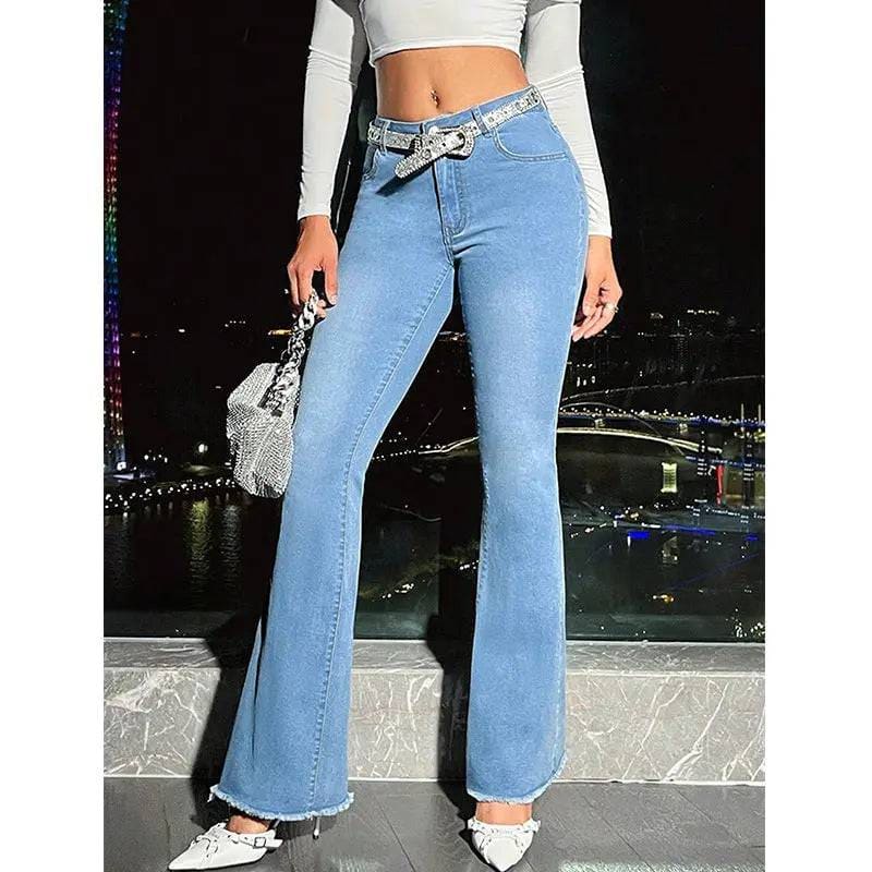 Women’s High Waist Straight-leg Denim Trousers