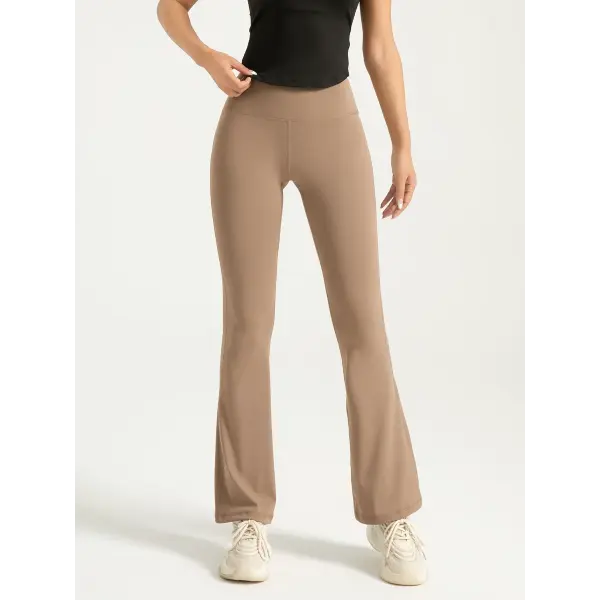 Women’s High-Waisted Bootcut Yoga Pants: Flared Workout Leggings & Casual Activewear - Deep khaki / L
