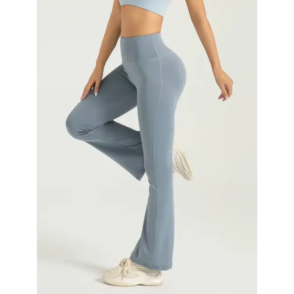 Women’s High-Waisted Bootcut Yoga Pants: Flared Workout Leggings & Casual Activewear - Sky blue / L