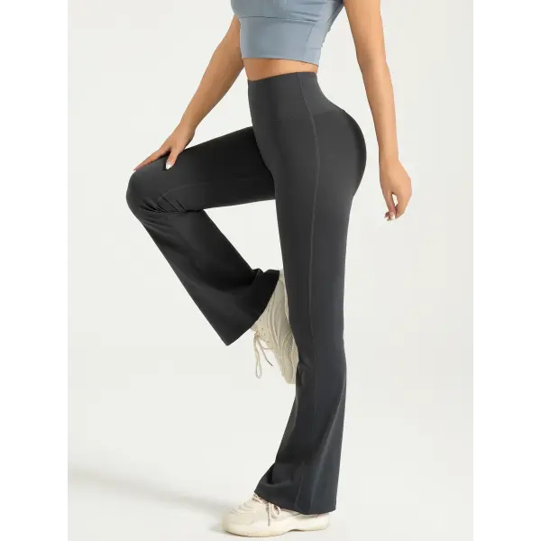 Women’s High-Waisted Bootcut Yoga Pants: Flared Workout Leggings & Casual Activewear - dark grey / M