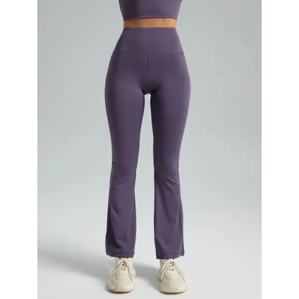 Women’s High-Waisted Bootcut Yoga Pants: Flared Workout Leggings & Casual Activewear - purple / L