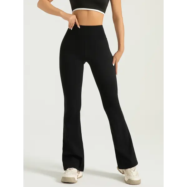 Women’s High-Waisted Bootcut Yoga Pants: Flared Workout Leggings & Casual Activewear - black / L