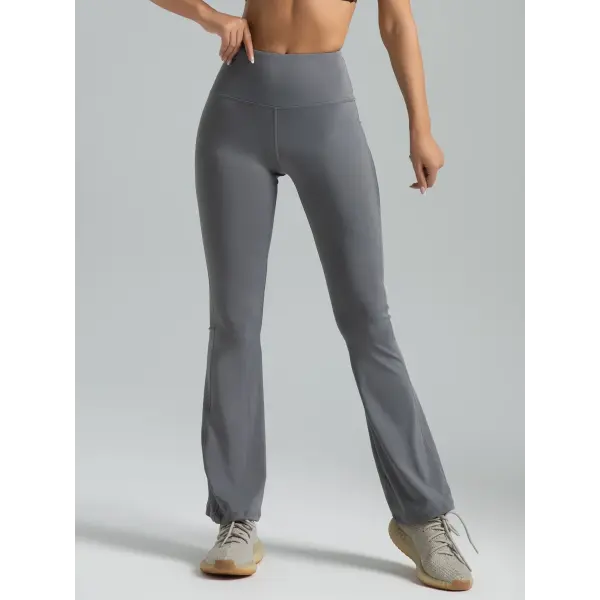 Women’s High-Waisted Bootcut Yoga Pants: Flared Workout Leggings & Casual Activewear - grey / L