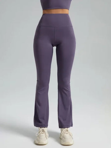 Women’s High Waisted Bootcut Yoga Pants – Flared Workout Leggings - purple / S