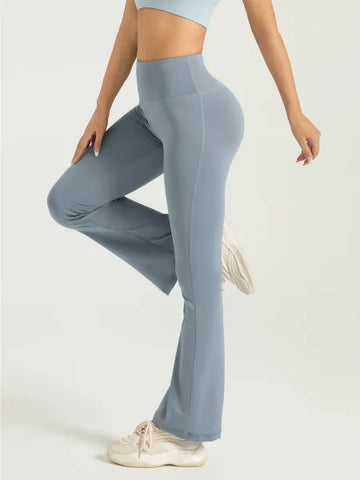 Women’s High Waisted Bootcut Yoga Pants – Flared Workout Leggings - Sky blue / S