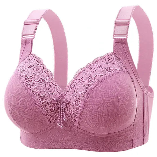 Women’s Ultra-Thin Lace Bralette Sexy Perspective Deep V Plus Size Bra & Active Top - Purple / 36