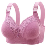 Women’s Ultra-Thin Lace Bralette Sexy Perspective Deep V Plus Size Bra & Active Top - Purple / 36