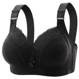 Women’s Ultra-Thin Lace Bralette Sexy Perspective Deep V Plus Size Bra & Active Top - Black / 40