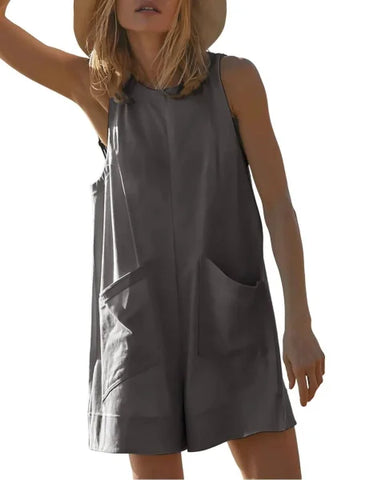 Women's Loose Casual Sleeveless Jumpsuit for Summer Fashion - Himpall
