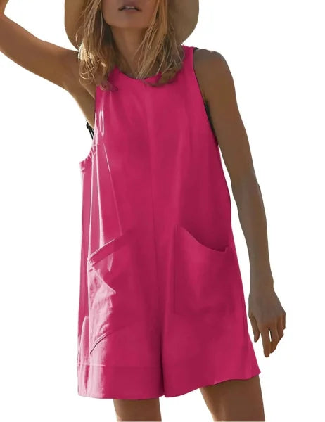 Women's Loose Casual Sleeveless Jumpsuit for Summer Fashion - Himpall