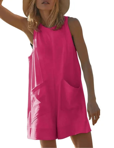 Women's Loose Casual Sleeveless Jumpsuit for Summer Fashion - Himpall