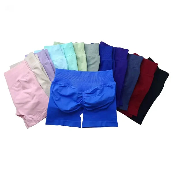 Women’s Low Rise Seamless Biker Shorts – Scrunch Booty, Hip Lifting Gym Workout & Running Leggings - Himpall