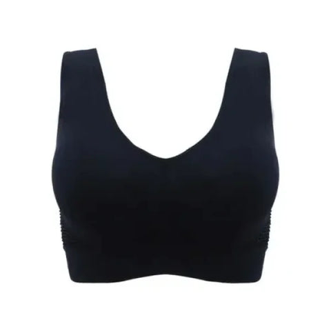 Women’s Mesh Sports Bra – Shockproof Wireless Crop Top Fitness Bra - Black / 4XL