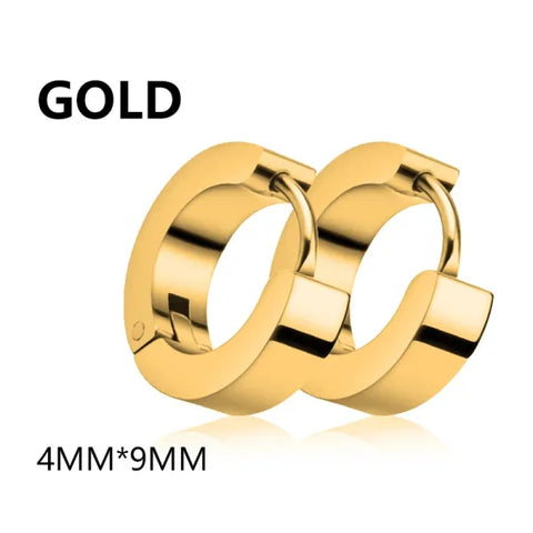 Women’s Padlock Stud Earrings - Punk Stainless Steel Hip Hop Jewelry Gift - A gold 1pairs
