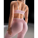 Women’s Seamless Gym Solid Color Sports Pants White Edge Waist Tight High Waist Hip Lifting Yoga Pants Running Exercise