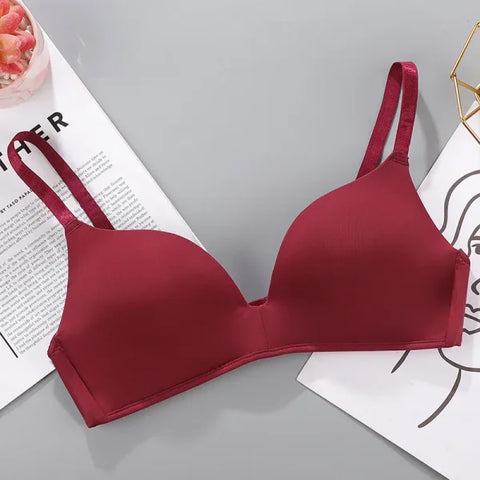 Women’s Seamless Push-Up Bra – No Wire Breathable & Comfortable - Red / S 32-70AB