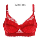 Women’s Sexy Lace Wireless Push Up Bra Sexy Wire Free Bras For Women Plus Size 75-105 B C D Thin Cup Bralette Lingerie